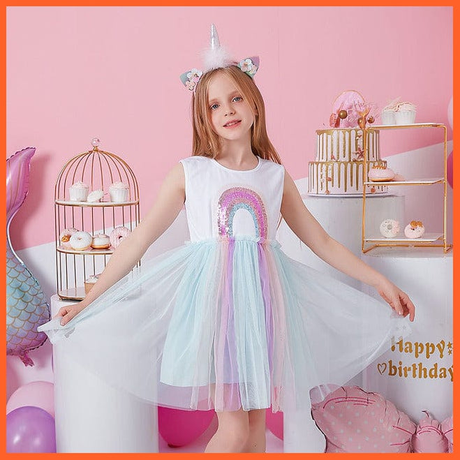 whatagift.com.au SH4791 / 4T Summer Flying Sleeve  Princess Dresses for Girls