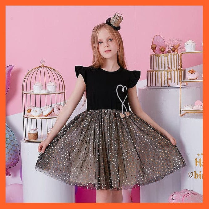 whatagift.com.au SH4866 / 3T Summer Flying Sleeve  Princess Dresses For Girls
