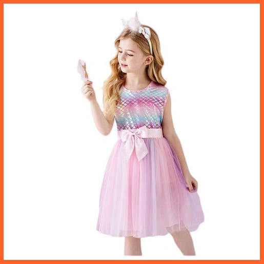 whatagift.com.au SH4983 / 3 Girls Sleeveless colorful Party Dresses
