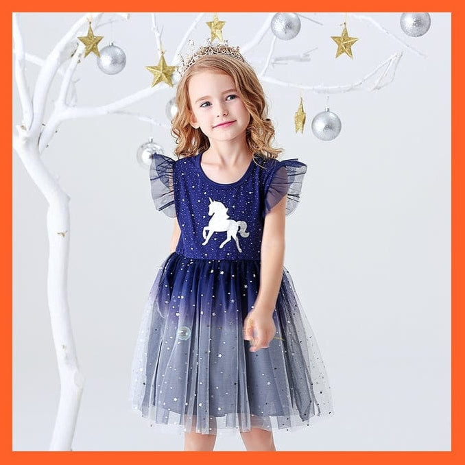 whatagift.com.au SH4995 / 3T Summer Flying Sleeve  Princess Dresses For Girls