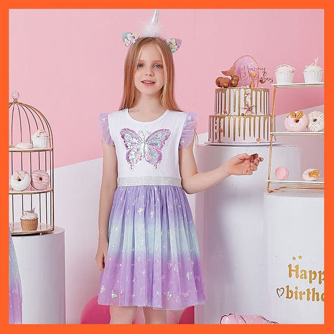 whatagift.com.au SH9525 / 3T Summer Flying Sleeve  Princess Dresses For Girls