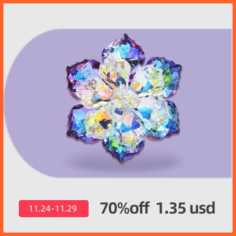 whatagift.com.au Shining Glass Flower Brooches For Women