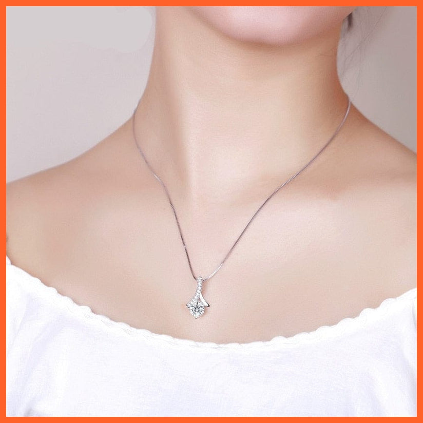 whatagift.com.au Shiny Crystal Women Heart Pendant Necklace For Mother's Day Gift