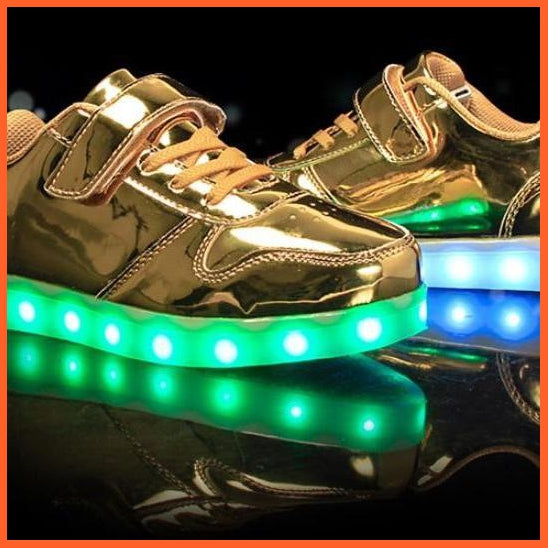 Glowing Night Led Shoes For Kids - Golden | whatagift.com.au.