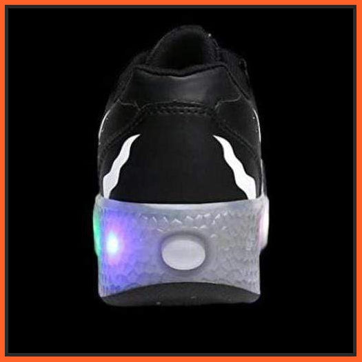 Led Black Stripes Roller Wheel Shoes | Luminous Light Shoes | Recharing Usb Led | whatagift.com.au.