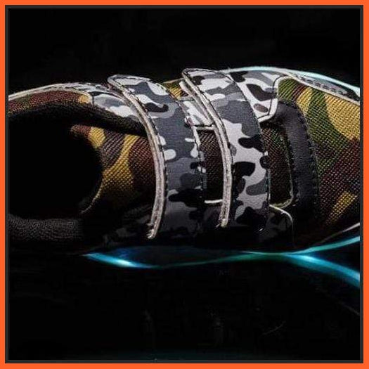 Green Camouflage Led Starp On Shoes - Army Green Shoes With Led Lights | whatagift.com.au.