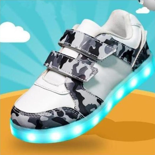 Led Light Children'S Camouflage Shoes - White | whatagift.com.au.