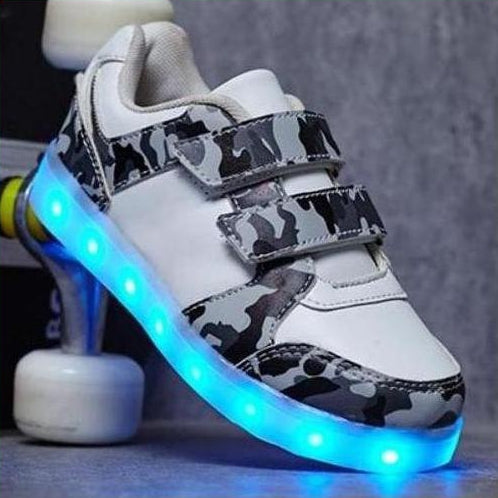 Led Light Children'S Camouflage Shoes - White | whatagift.com.au.