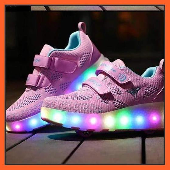 Led Roller Shoes Pink Blue | Kids Led Light Shoes | Kids Led Light Roller Heel | whatagift.com.au.