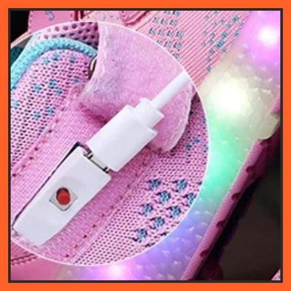 Led Roller Shoes Pink Blue | Kids Led Light Shoes | Kids Led Light Roller Heel | whatagift.com.au.