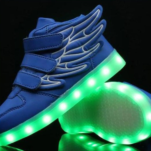 Blue Flying Led Shoes For Kids With Wings | Blue Wings Shoes For Boys And Girls | whatagift.com.au.