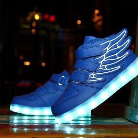 Blue Flying Led Shoes For Kids With Wings | Blue Wings Shoes For Boys And Girls | whatagift.com.au.