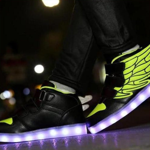 Green Flying Led Shoes For Kids With Wings | Green Wings Shoes For Boys And Girls | whatagift.com.au.