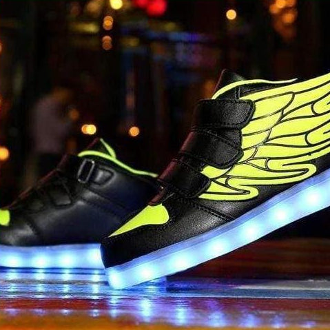 Green Flying Led Shoes For Kids With Wings | Green Wings Shoes For Boys And Girls | whatagift.com.au.