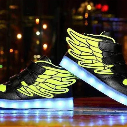 Green Flying Led Shoes For Kids With Wings | Green Wings Shoes For Boys And Girls | whatagift.com.au.