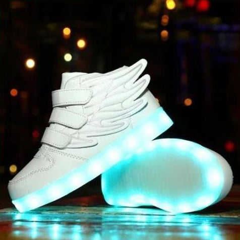 White Flying Led Shoes For Kids With Wings | White Wings Shoes For Boys And Girls | whatagift.com.au.