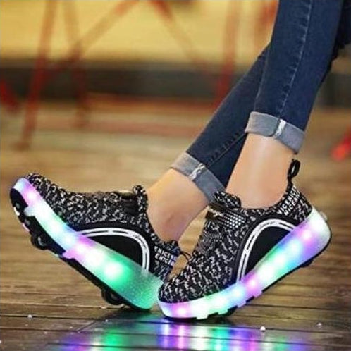 Unisex Led Shoes With Two Wheels  | 3 Colors Heely Wheels Shoes With Usb | whatagift.com.au.
