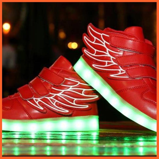 Red Flying Led Shoes For Kids With Wings | Red Wings Shoes For Boys And Girls | whatagift.com.au.