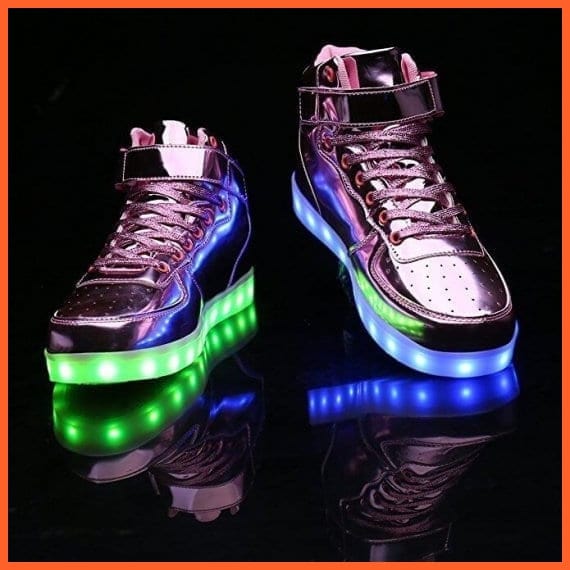 ledlegs Shoes Women Led Sneakers Shiny Pink 7 Led Colors And Usb Charging