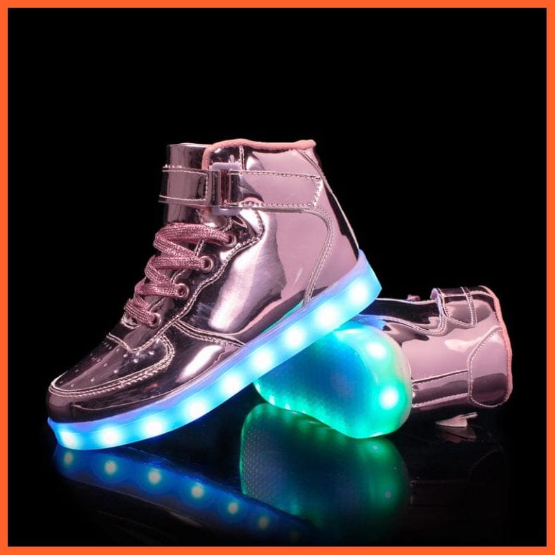 ledlegs Shoes Women Led Sneakers Shiny Pink 7 Led Colors And Usb Charging