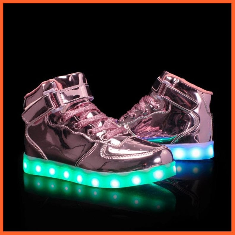 ledlegs Shoes Women Pink / 35 EU | 21.5CM Led Sneakers Shiny Pink 7 Led Colors And Usb Charging