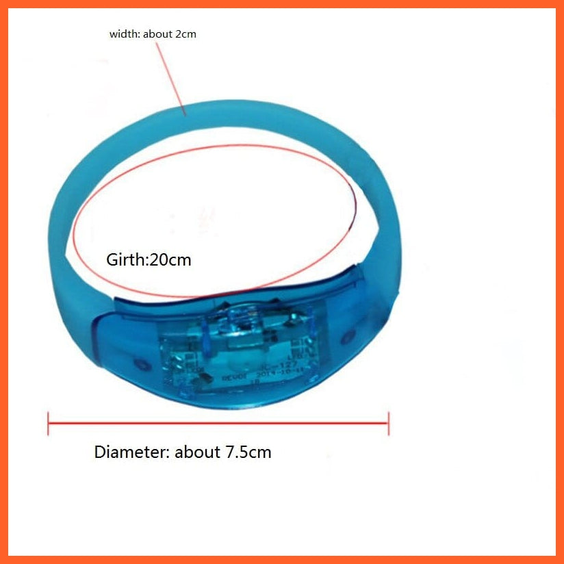 whatagift.com.au Silicone Sound Controlled LED Light Bracelet | Activated Glow Halloween Flash Wristband