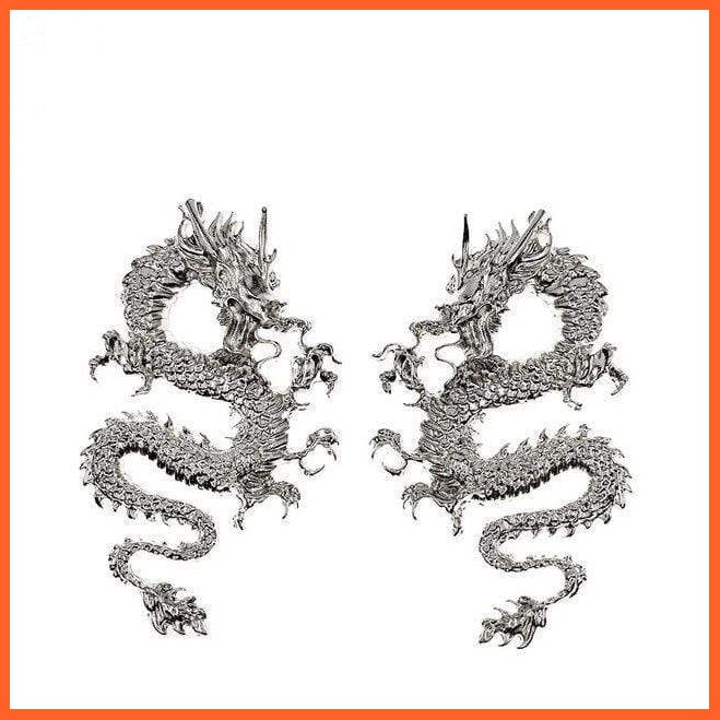 Vintage Dragon Stud Earrings For Women | Punk Gothic Black Crystal Serpent Earrings Fashion Gift | whatagift.com.au.