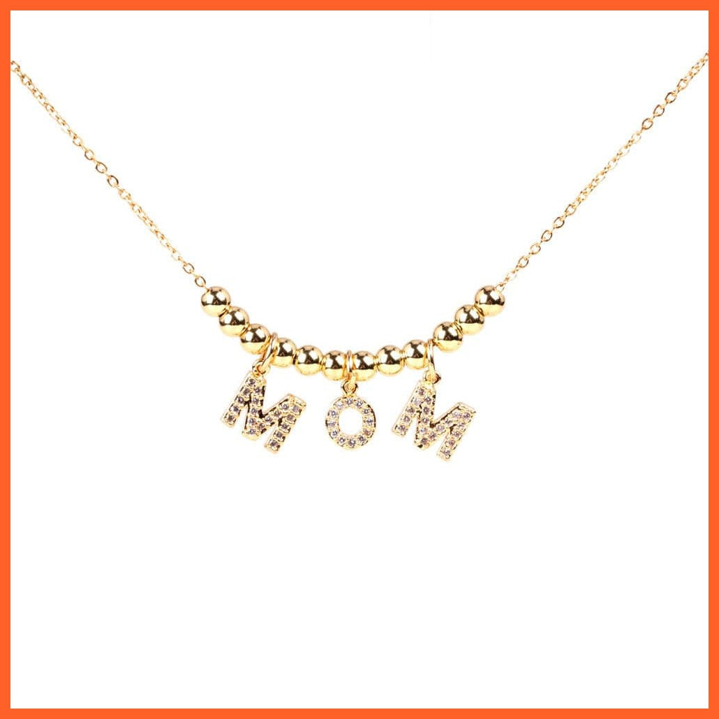 whatagift.com.au Silver / 45cm / Card 1|China Gold Color MOM Charms Pendant Necklace For Women