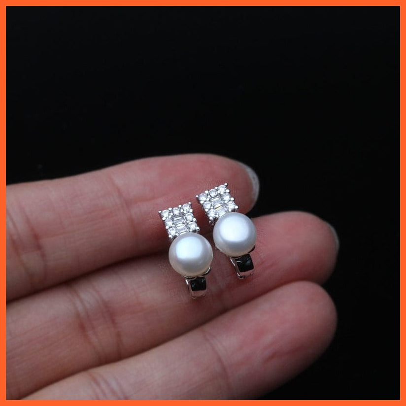 whatagift.com.au Silver Earrings With Black Natural Freshwater Pearl
