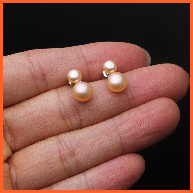 whatagift.com.au Silver Earrings With White Black Pearls
