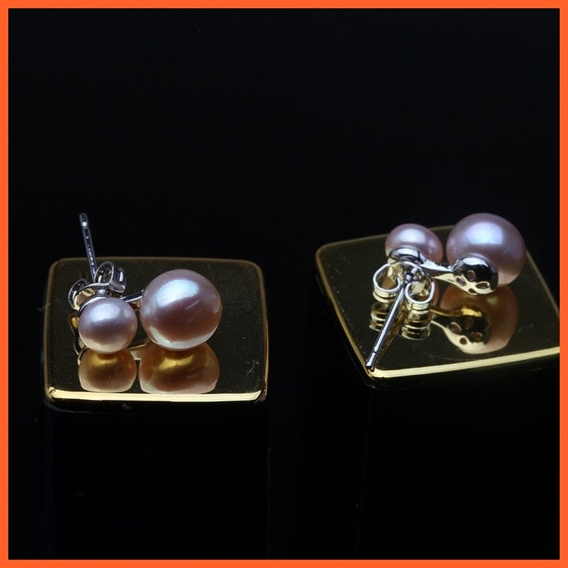 whatagift.com.au Silver Earrings With White Black Pearls