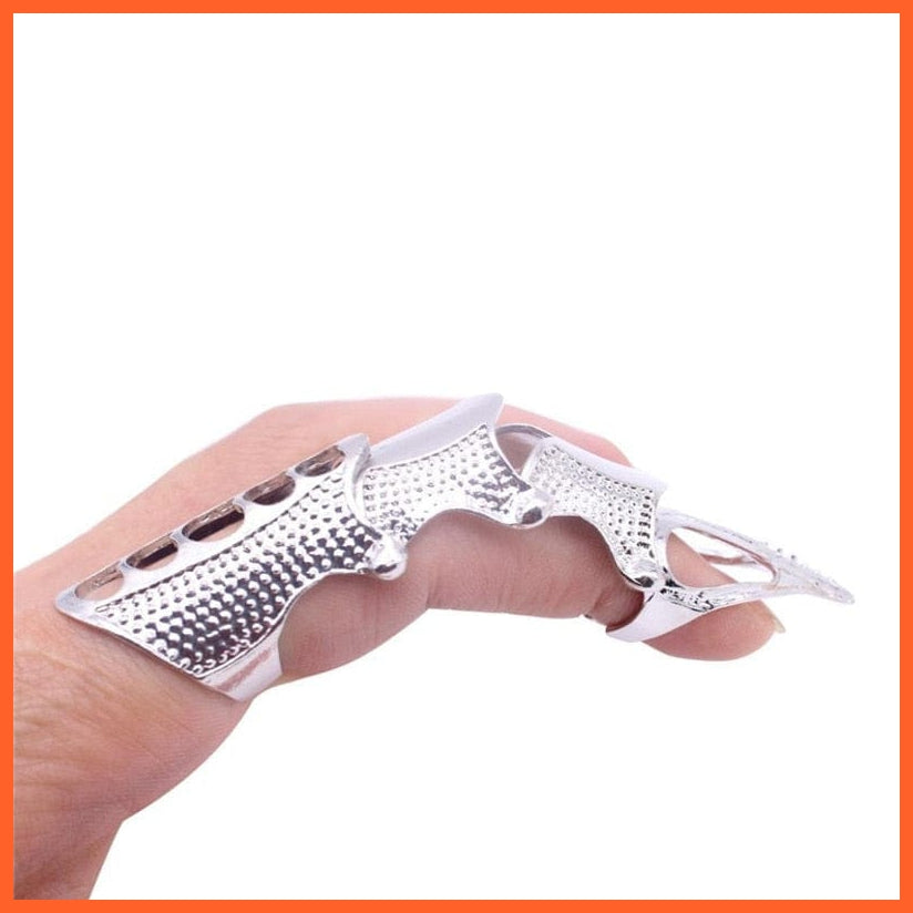 whatagift.uk silver Movable Scorpion Ring | Vintage Gothic Scroll Armor Knuckle Full Finger Rings