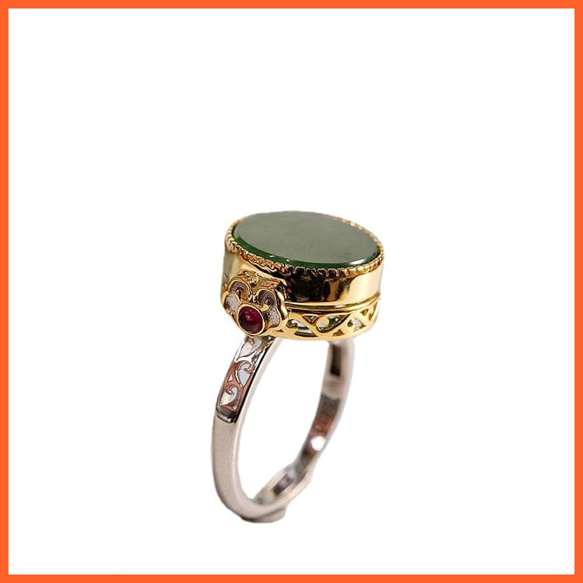 whatagift.com.au Silver Round Jasper Openable Rings For Women