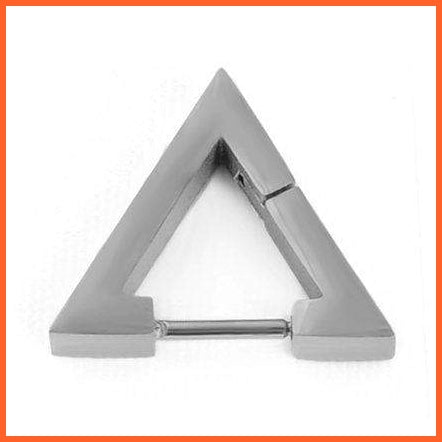 Cool Punk Style Earrings | Titanium Steel Triangle Stud Earrings Statement Jewellery Piercing Ear Studs | whatagift.com.au.