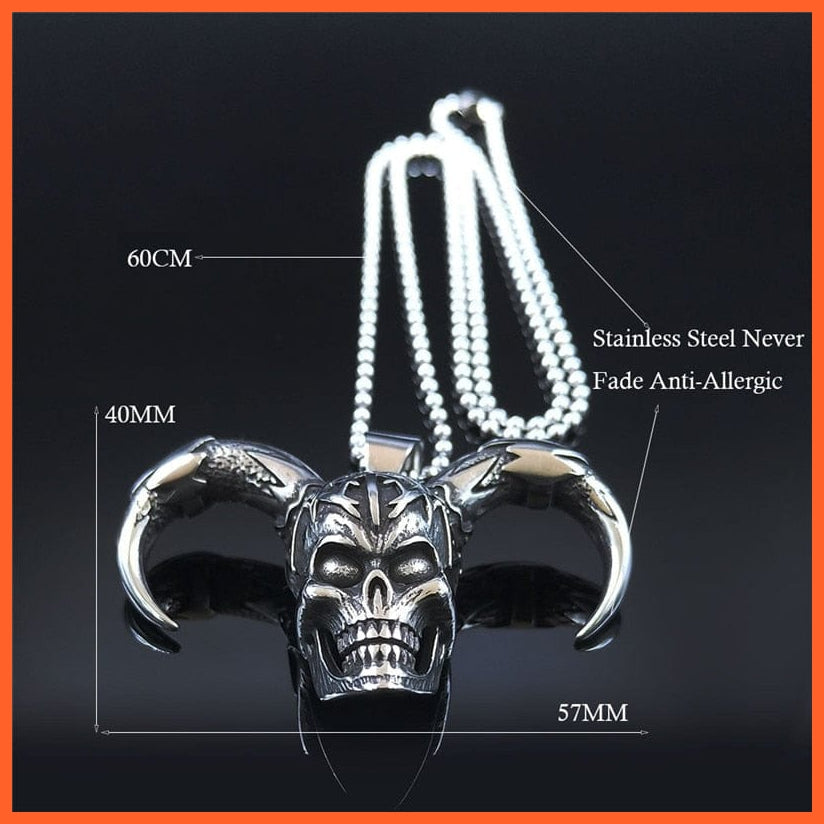 whatagift.uk Skeleton Stainless Steel Black Necklace Chain