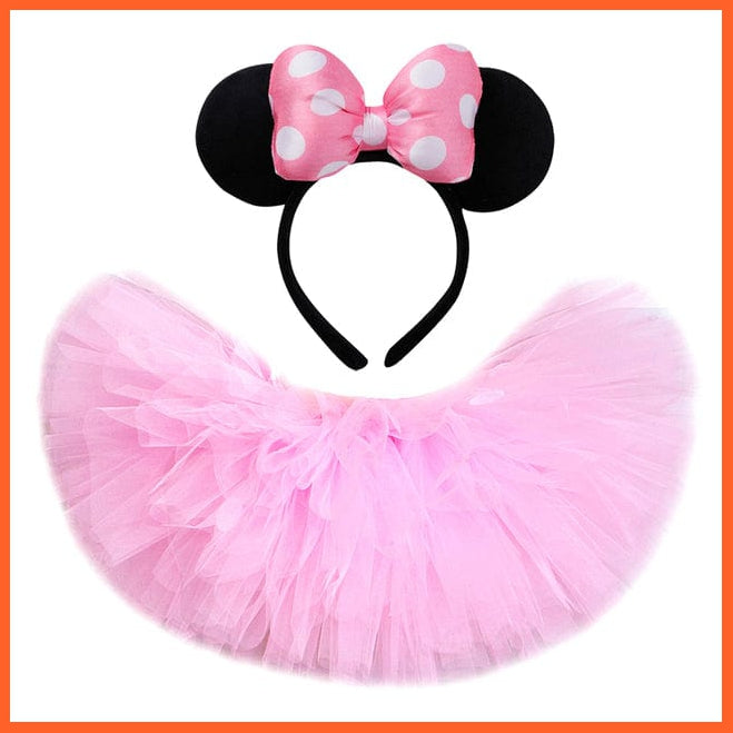 whatagift.com.au Skirt with Headband / 18 Months / China Pink Minnie Fluffy Tutu Skirt for Toddler Baby Girls | Halloween Costume