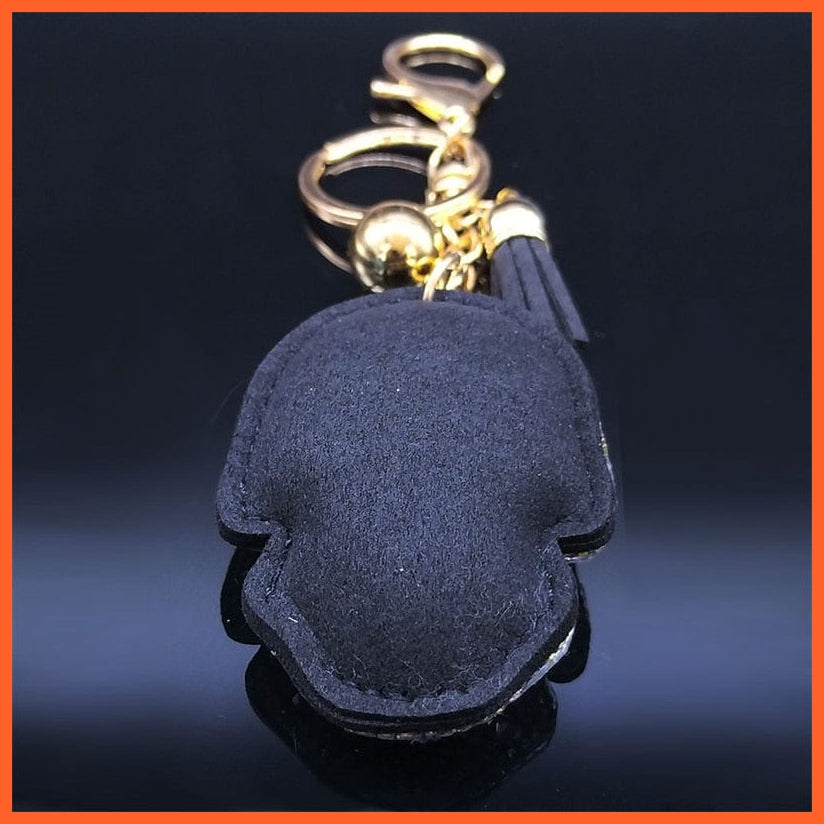 whatagift.uk Skull Crystal Pendant Bag Accessories | Tassel Bell Keychain Keyring
