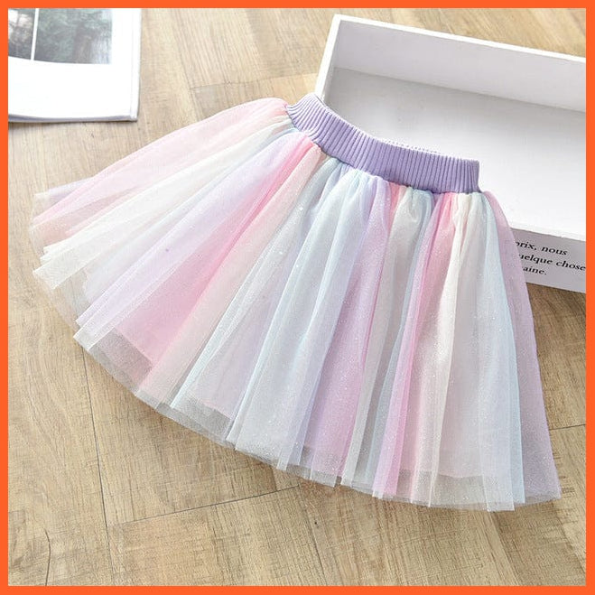 whatagift.com.au sky blue / 6T Cute Tutu Skirt for Girl | Floral Plaid Skirts