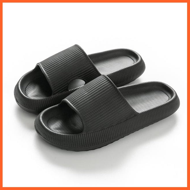 whatagift.com.au slippers black / 40-41 Women Thick Platform Cloud Slippers Indoor Bathroom Slides | Soft EVA Anti-Slip Slipper