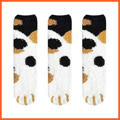 Cute Cartoon Animal Print Sock Cat Paw Socks For Women | Warm Fluffy Socks For Winter | whatagift.com.au.