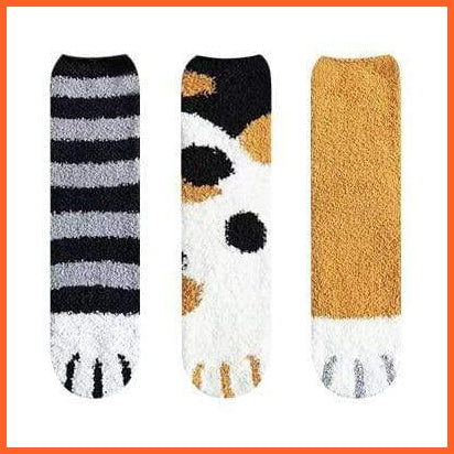 Cute Cartoon Animal Print Sock Cat Paw Socks For Women | Warm Fluffy Socks For Winter | whatagift.com.au.
