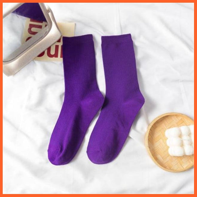 Mid Length Solid Colors Cotton Socks For Women | whatagift.com.au.