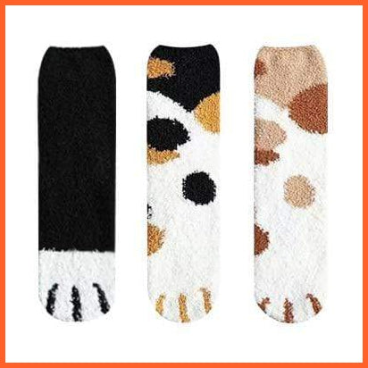 Cute Cartoon Animal Print Sock Cat Paw Socks For Women | Warm Fluffy Socks For Winter | whatagift.com.au.