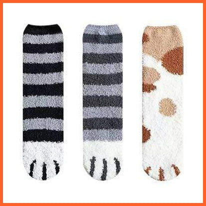 Cute Cartoon Animal Print Sock Cat Paw Socks For Women | Warm Fluffy Socks For Winter | whatagift.com.au.