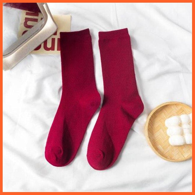 Mid Length Solid Colors Cotton Socks For Women | whatagift.com.au.
