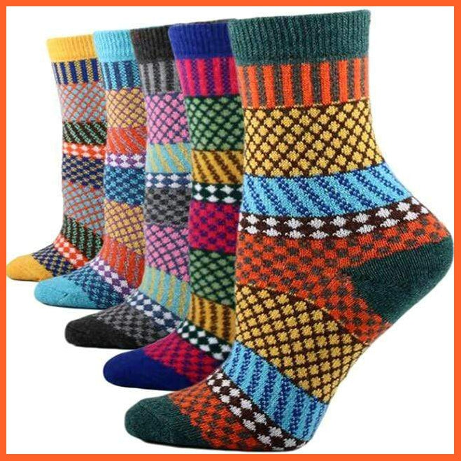 Winter Warm Woolen Socks For Women | Printed Thermal Vintage Socks | whatagift.com.au.