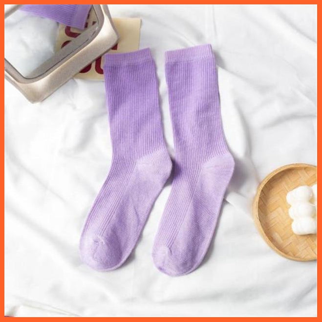 Mid Length Solid Colors Cotton Socks For Women | whatagift.com.au.