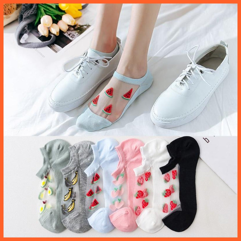 Stylish Ankle Length Women Transparent Socks | Soft Non-Slip Invisible Lace Cotton Socks | whatagift.com.au.