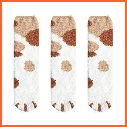 Cute Cartoon Animal Print Sock Cat Paw Socks For Women | Warm Fluffy Socks For Winter | whatagift.com.au.