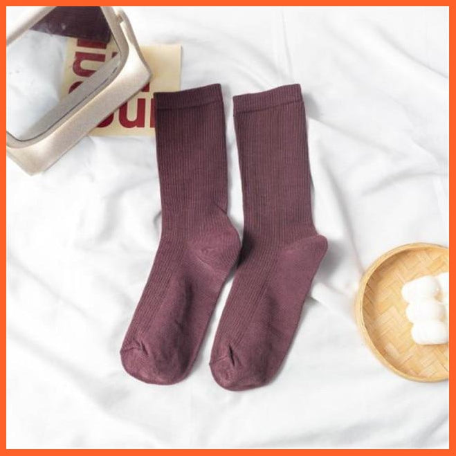 Mid Length Solid Colors Cotton Socks For Women | whatagift.com.au.